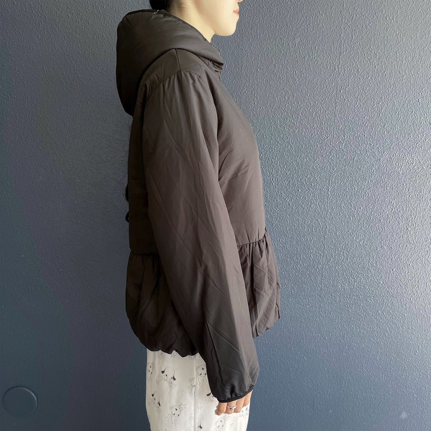 Volume Puffer Jacket / Black / ギャザーパフジャケット