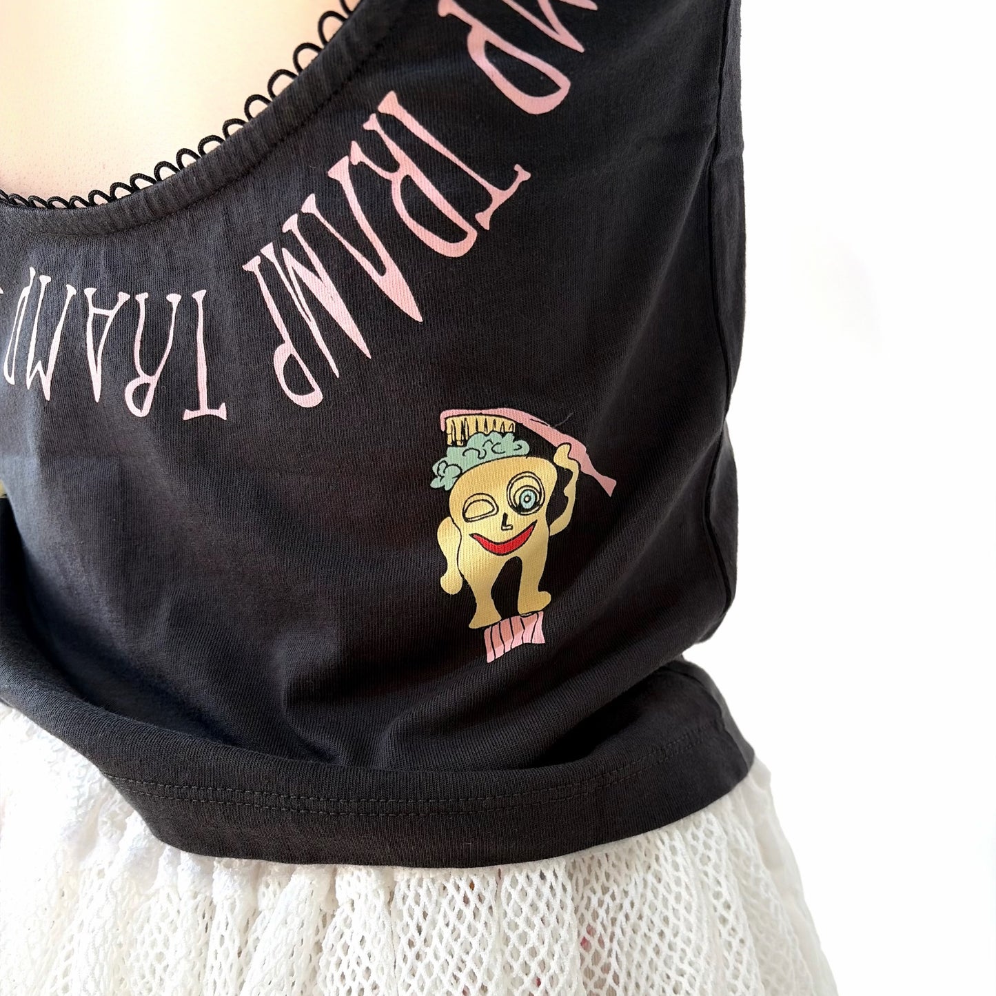Logo Removal Baby Tee / Cutie Charcoal / ロゴリムーブTシャツ