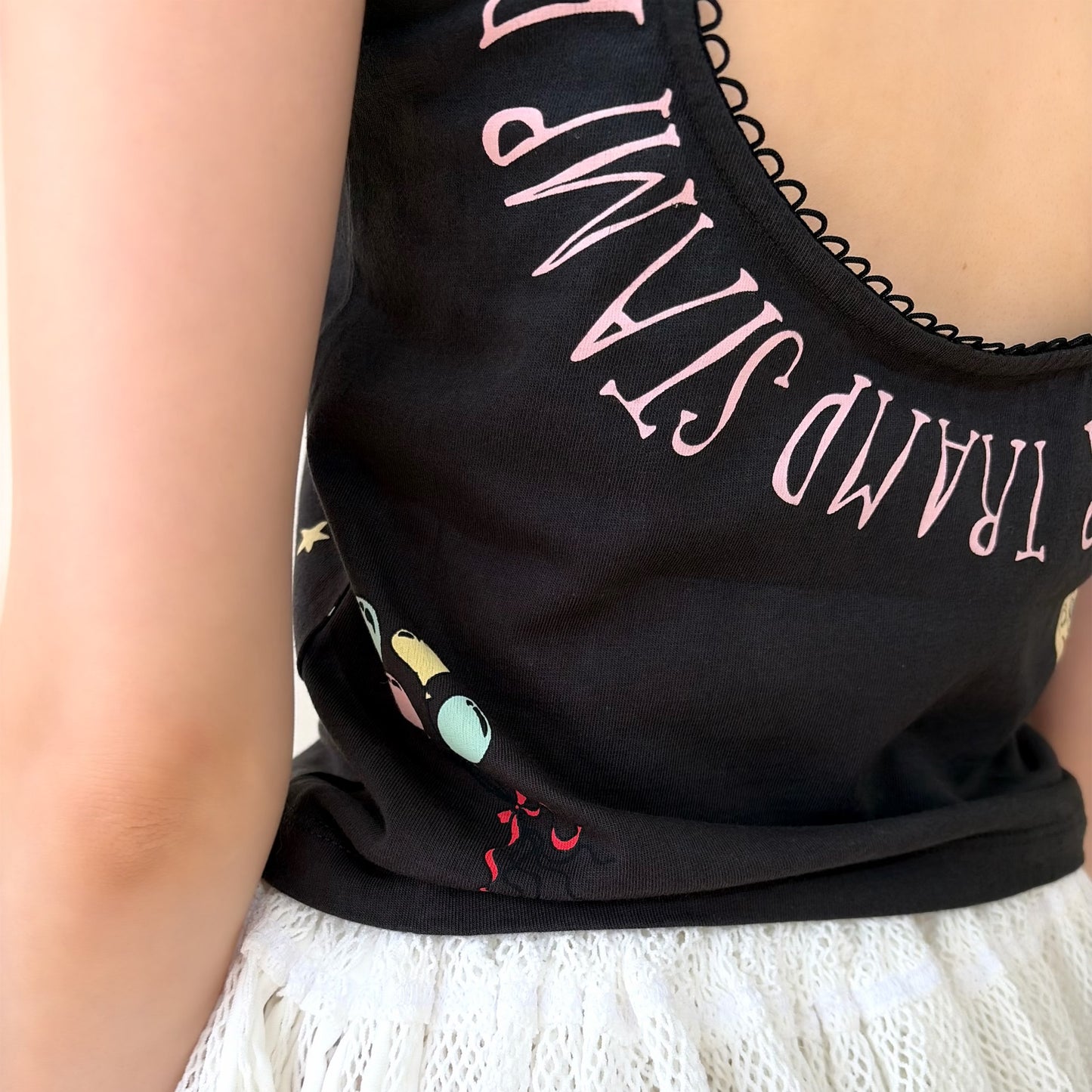 Logo Removal Baby Tee / Cutie Charcoal / ロゴリムーブTシャツ