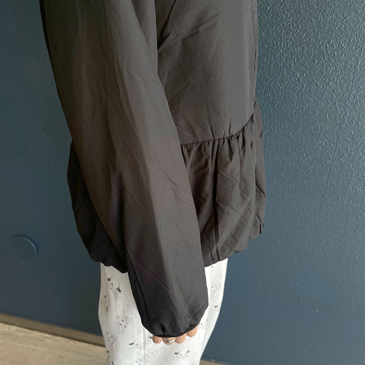 Volume Puffer Jacket / Black / ギャザーパフジャケット