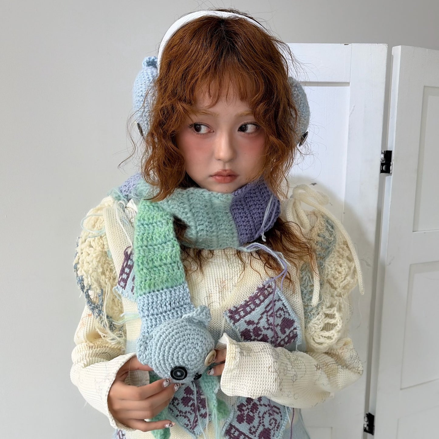 Cat scarf / Blue / キャットマフラー