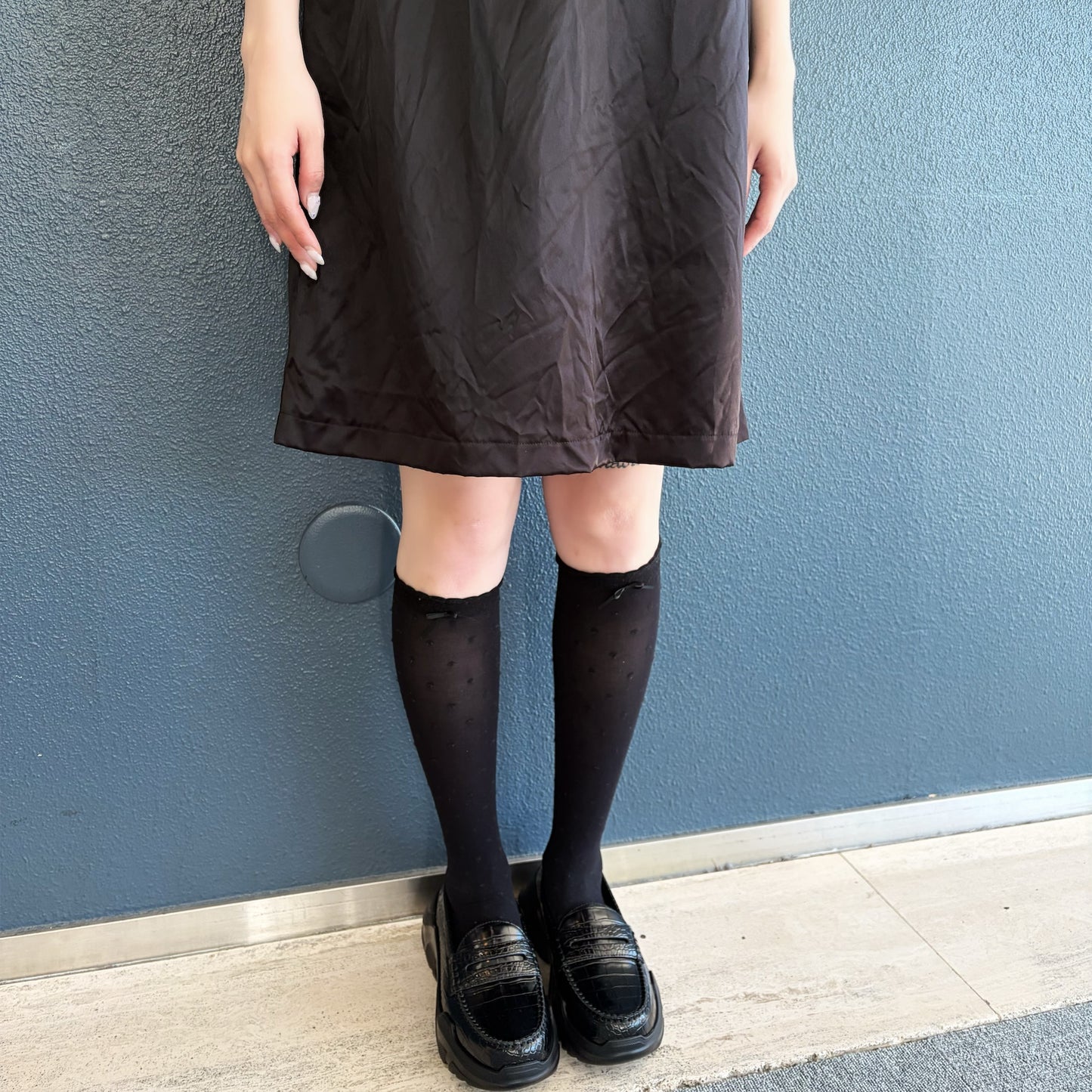 Ribbon mini dress / Black / リボンミニドレス