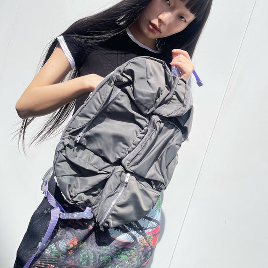 【MIKIOSAKABE】7pockets bag / DARK GRAY×PURPLE× AURORA / SHEEP別注