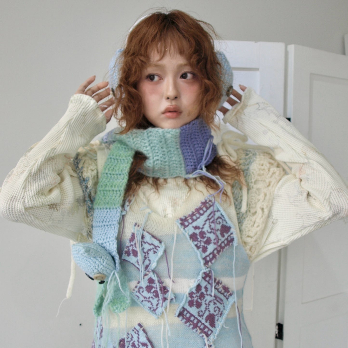 Cat scarf / Blue / キャットマフラー