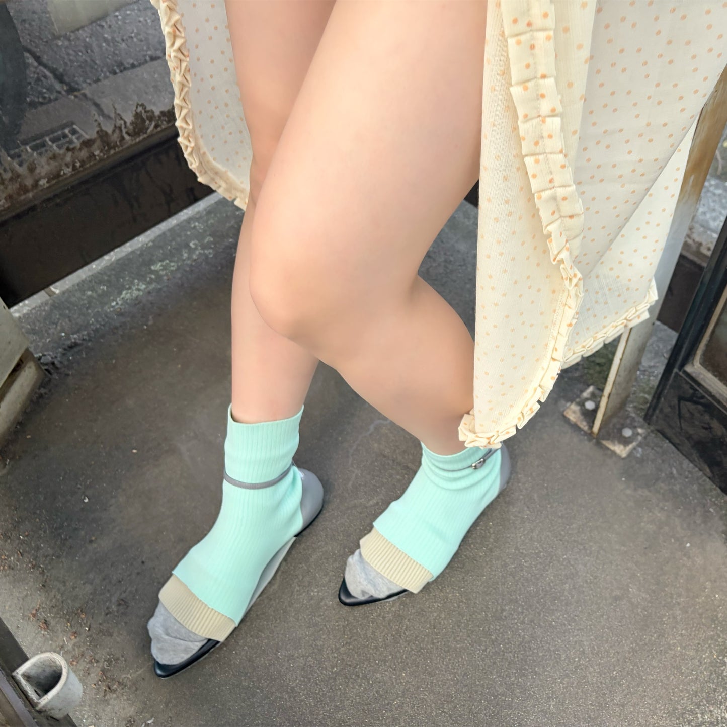 SOCKS PLUS PLUS / MINT / ソックスストラップシューズ