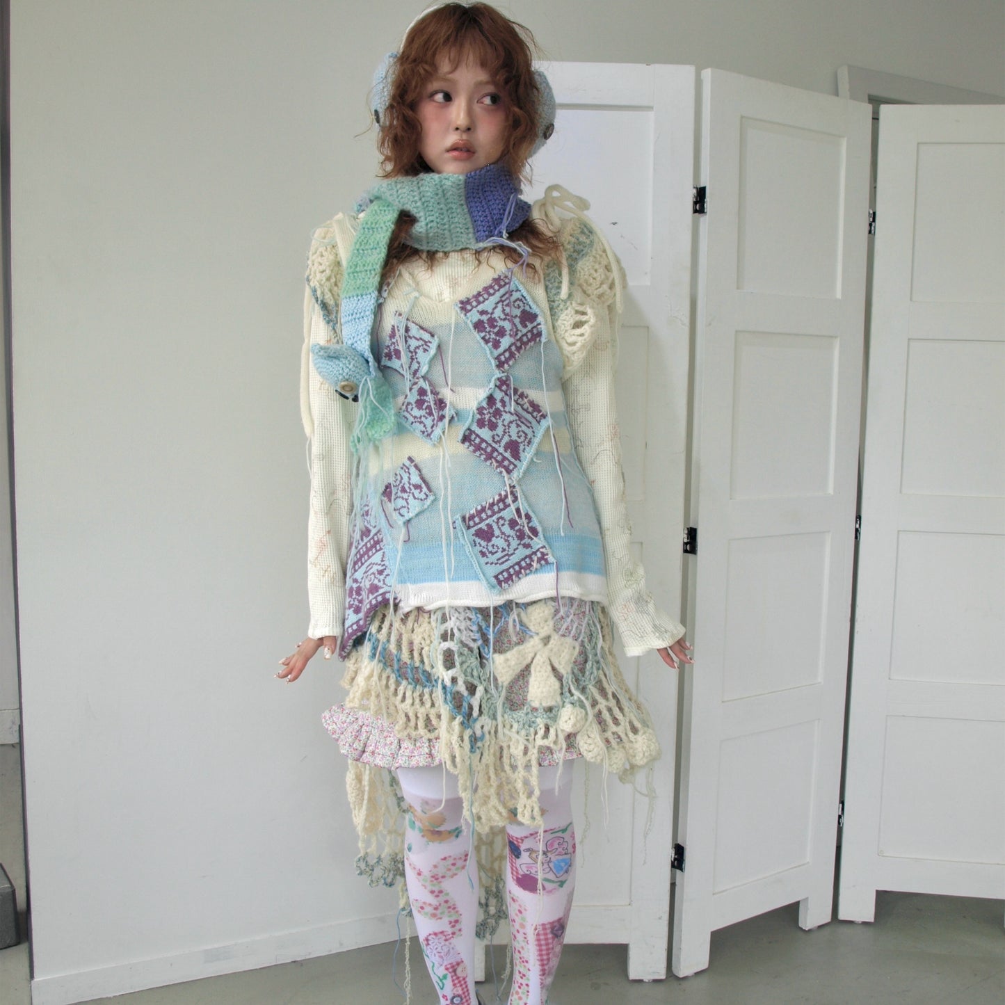 Cat scarf / Blue / キャットマフラー