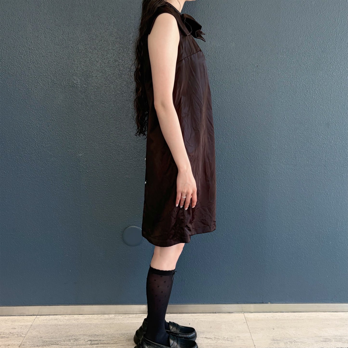 Ribbon mini dress / Black / リボンミニドレス