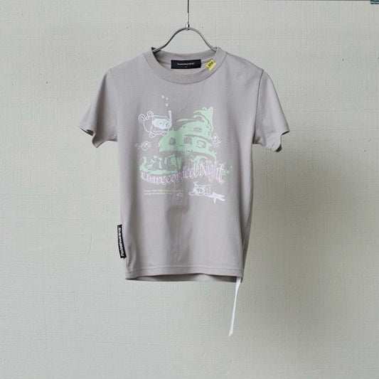 UNRECORDED NIGHT TEE / GRAY / グラフィックプリントTシャツ