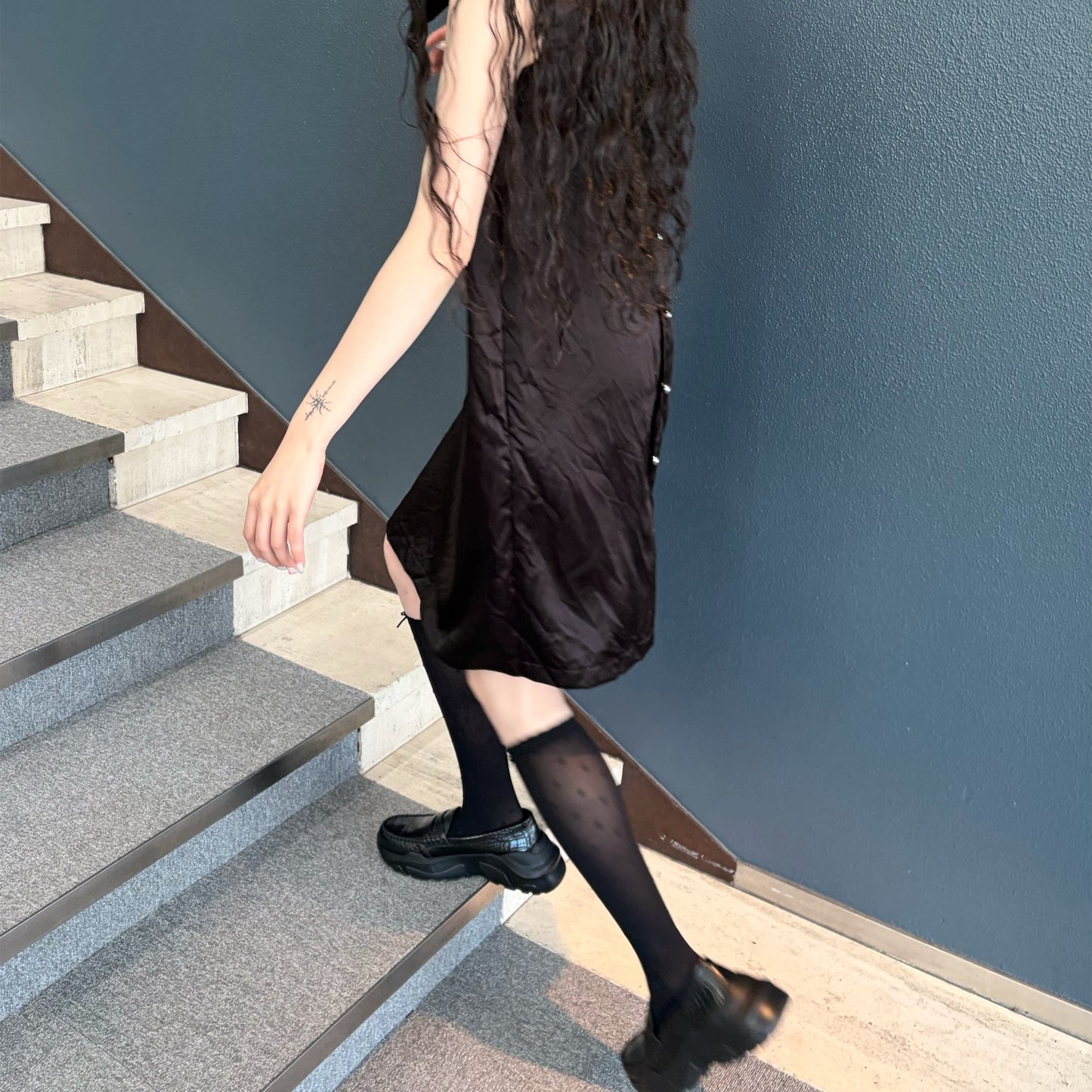 Ribbon mini dress / Black / リボンミニドレス