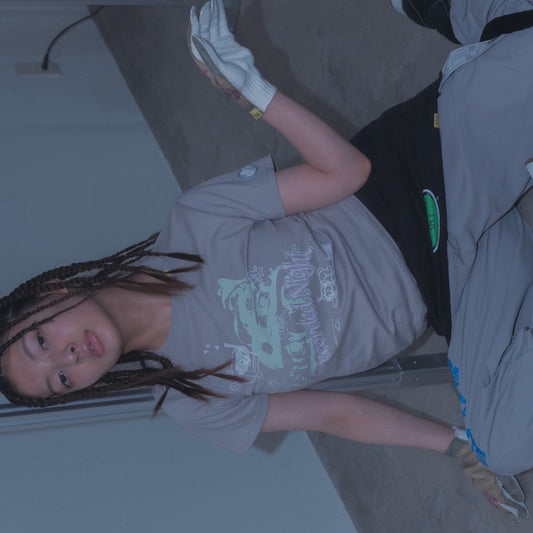 UNRECORDED NIGHT TEE / GRAY / グラフィックプリントTシャツ