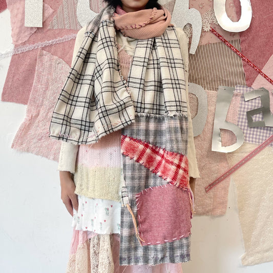 Hand stich scarf / Red / ハンドステッチスカーフ