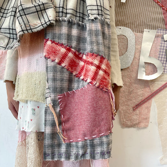Hand stich scarf / Red / ハンドステッチスカーフ