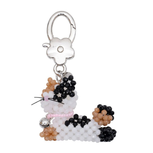 Spotted Cat Key Ring / Calico / 子ねこのビーズキーリング