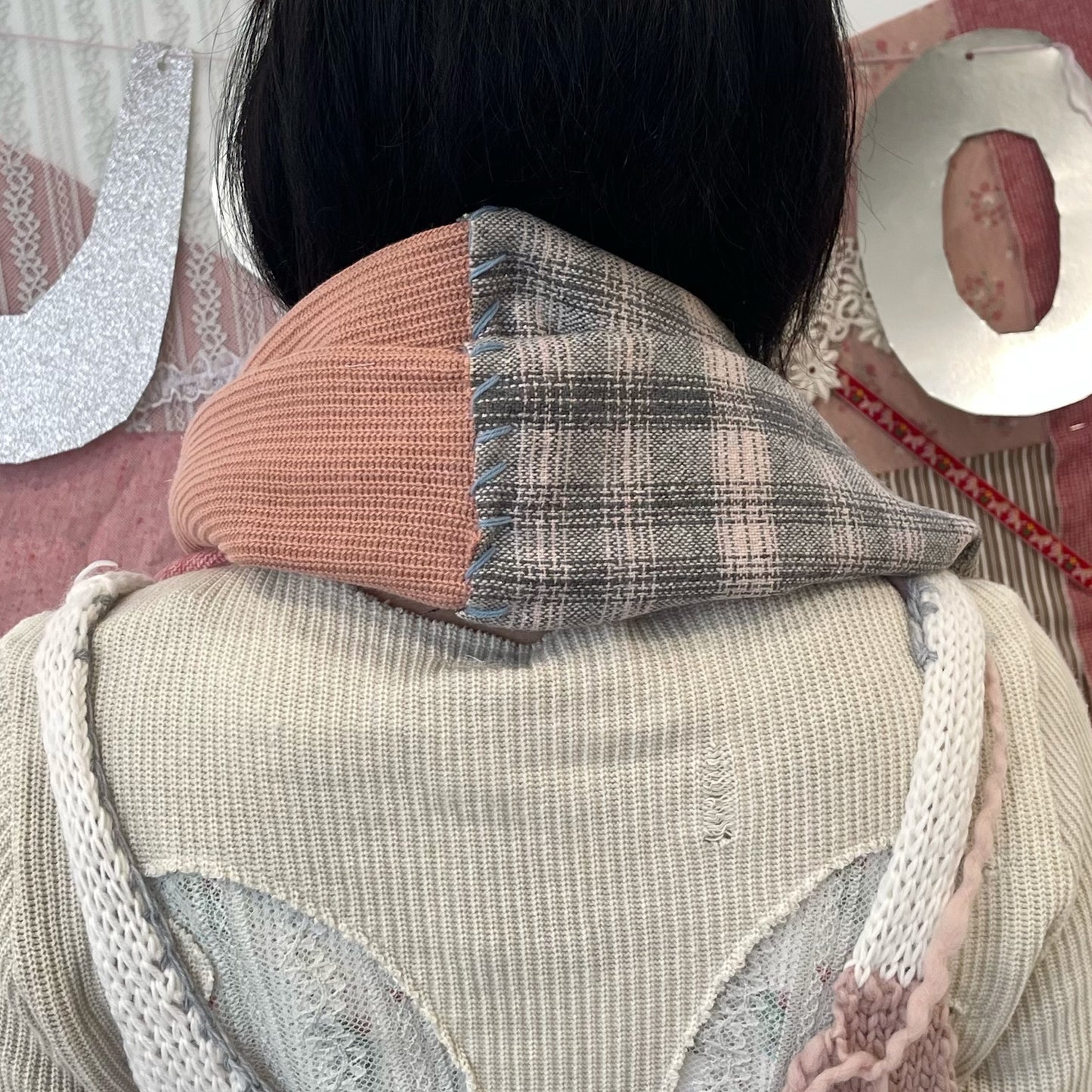 Hand stich scarf / Red / ハンドステッチスカーフ