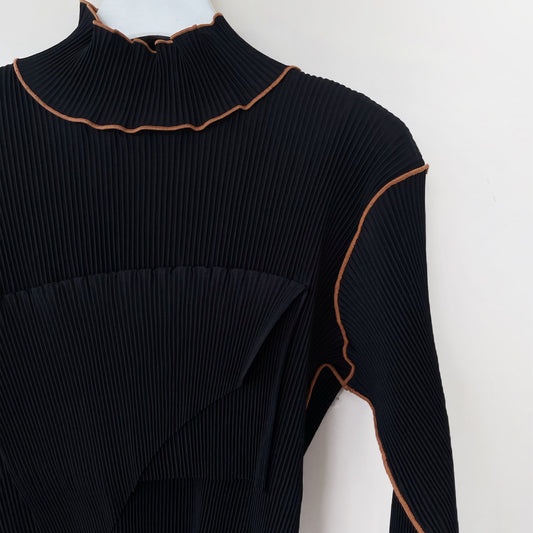 TODO WAVE LONG SLEEVE TOP*HIGH NECK TYPE / BLACK / ウェーブロングスリーブトップ