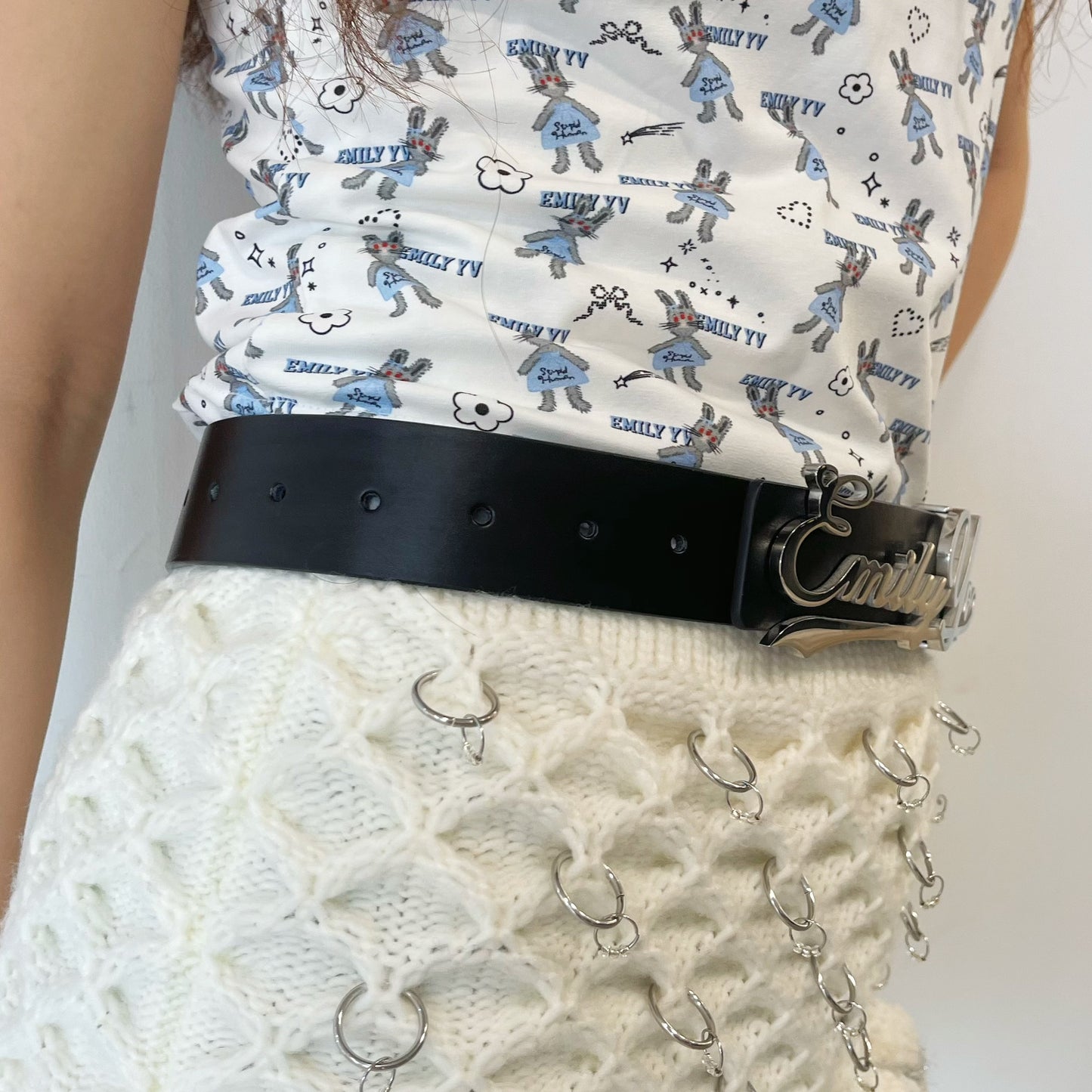EMILY YV long belt / Black / ロゴベルト