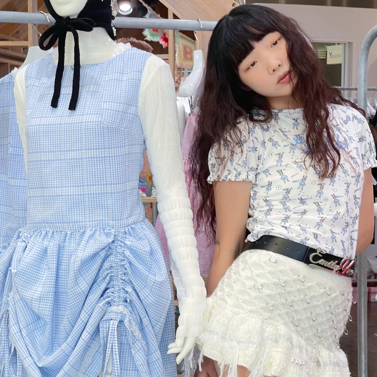EMILY YV long belt / Black / ロゴベルト