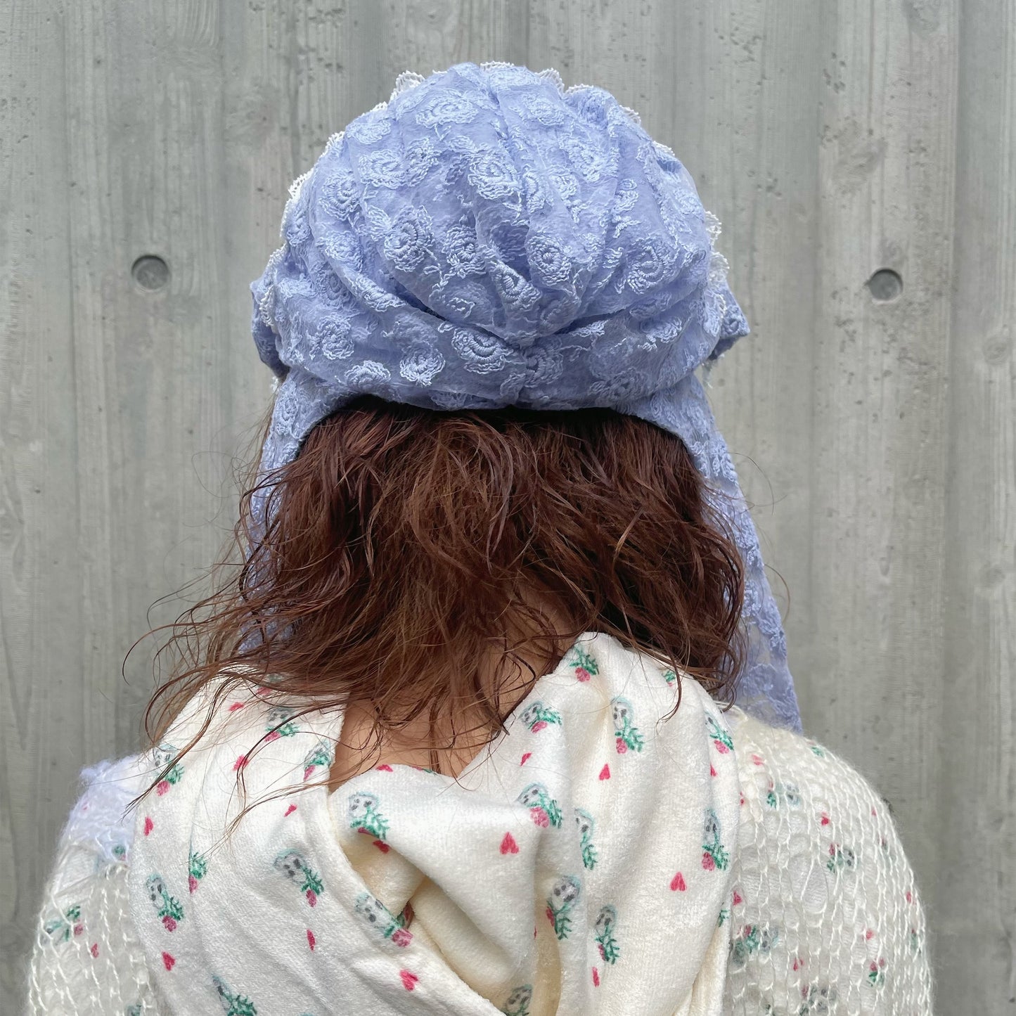 Layered cap / Blue / レースレイヤードキャップ