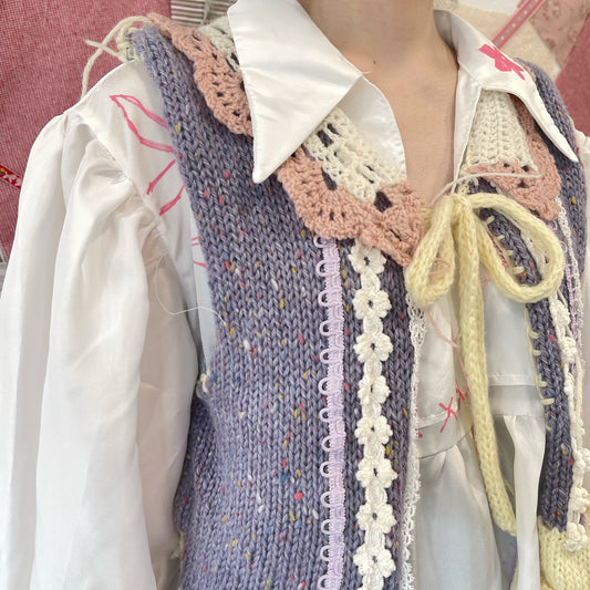 crazy knit vest / Purple / クレイジーニットベスト