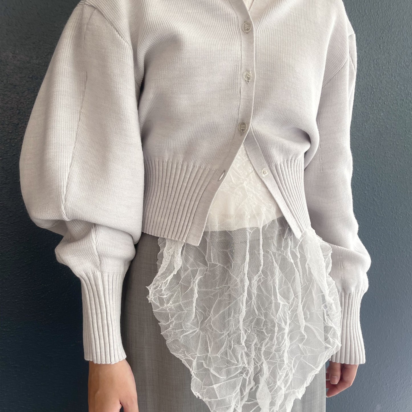 Charlotte Knit / Blue Gray / シェイプニットトップ