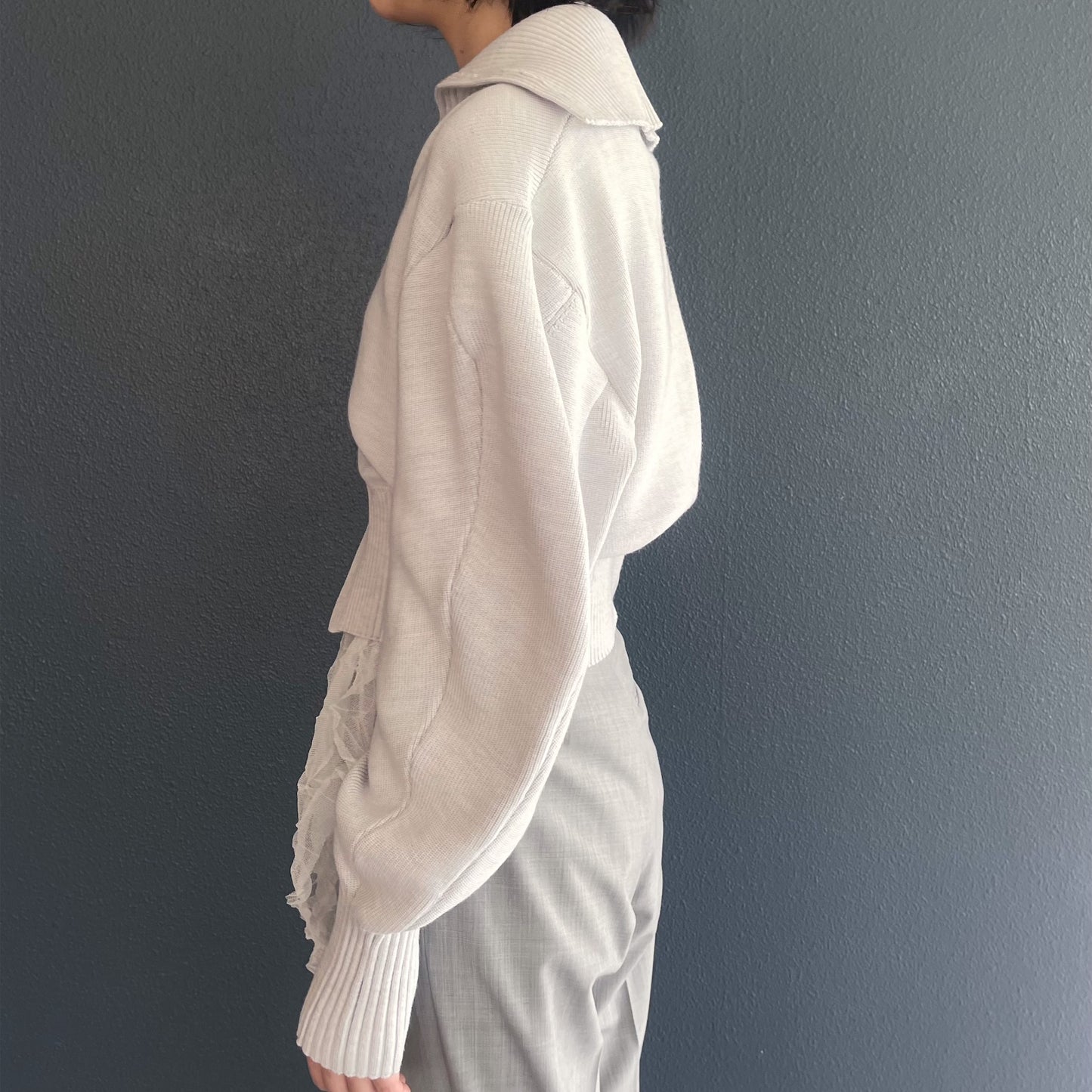 Charlotte Knit / Blue Gray / シェイプニットトップ
