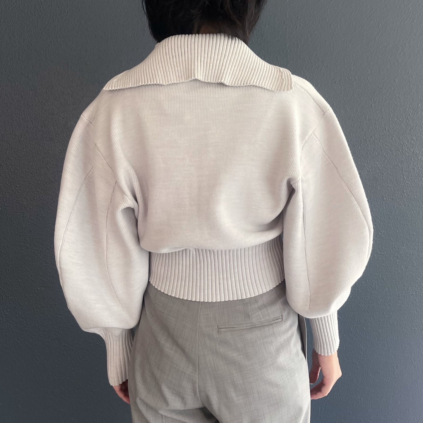 Charlotte Knit / Blue Gray / シェイプニットトップ