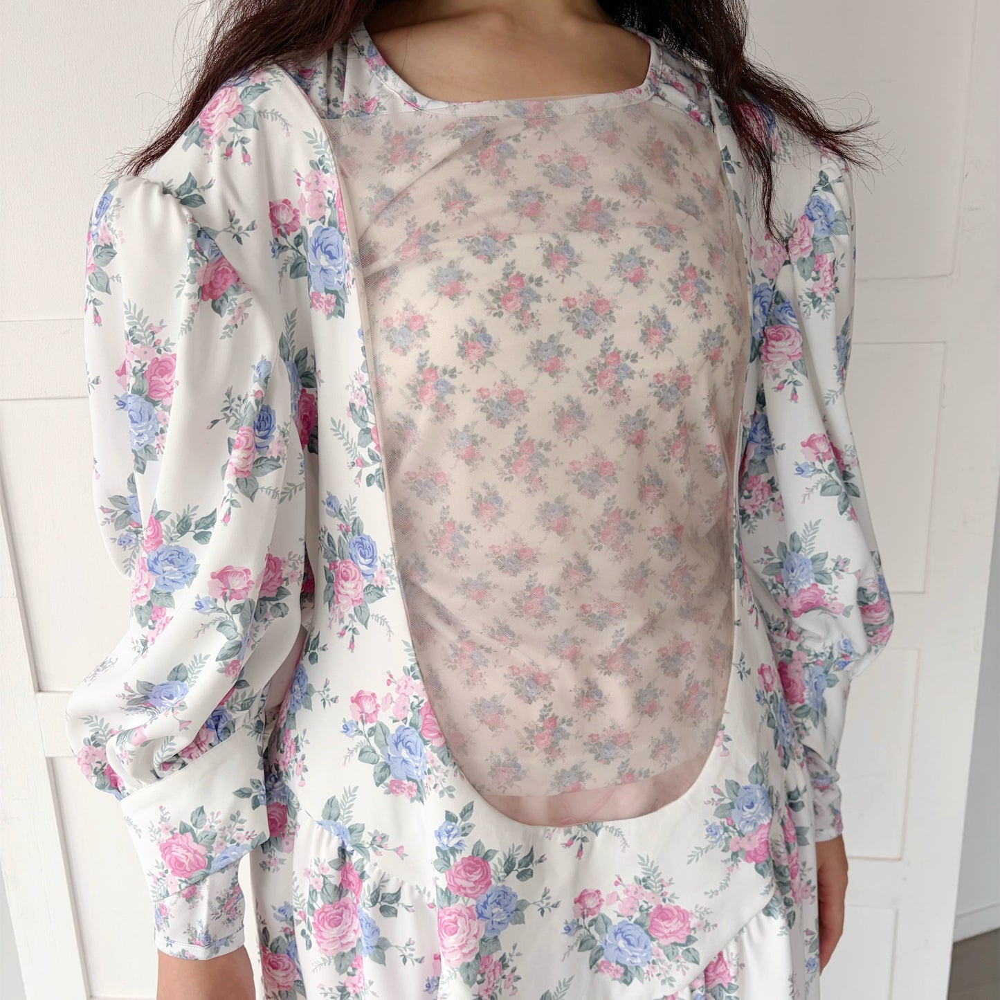 80S FLOWER / WHITE / フラワーパターンドレス