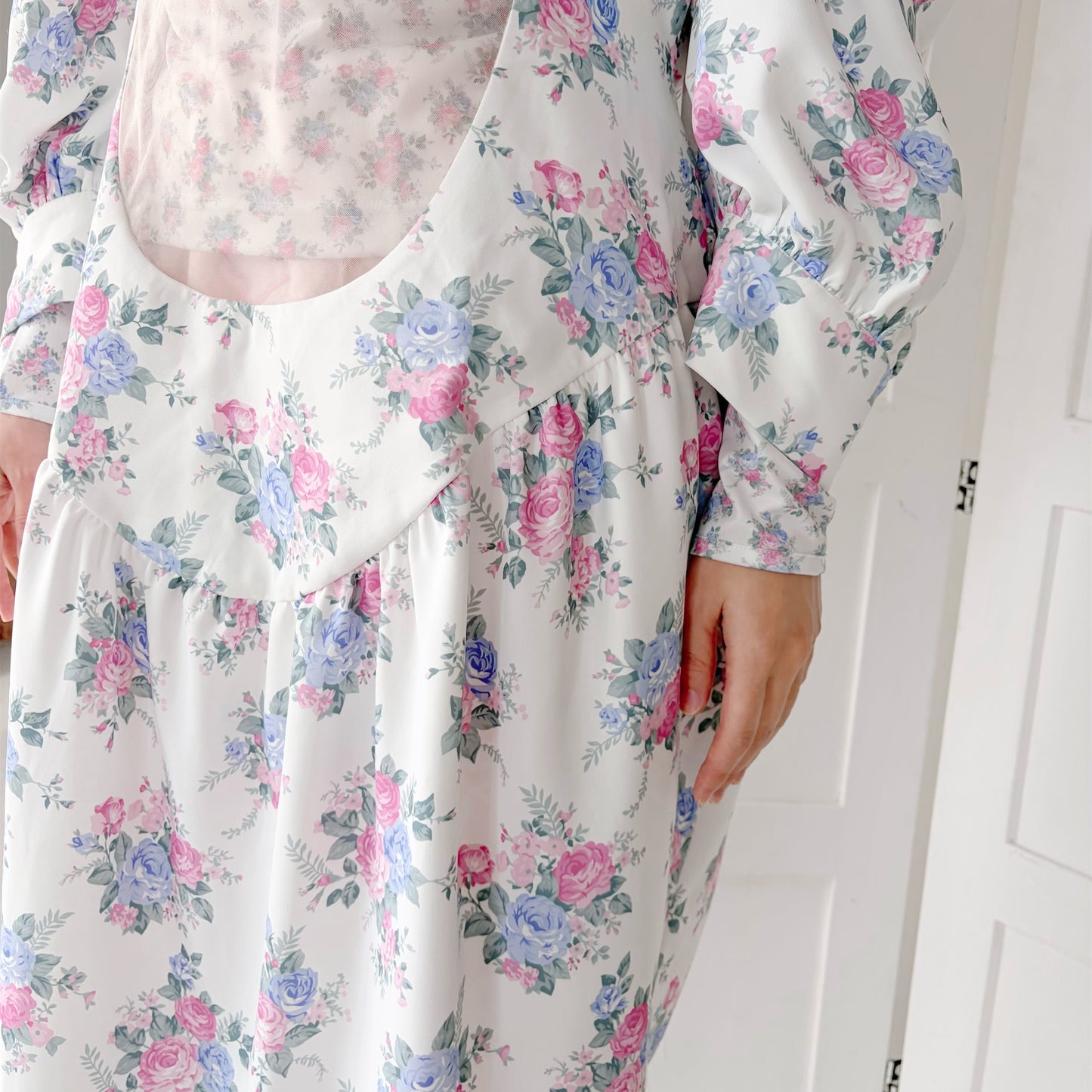 80S FLOWER / WHITE / フラワーパターンドレス