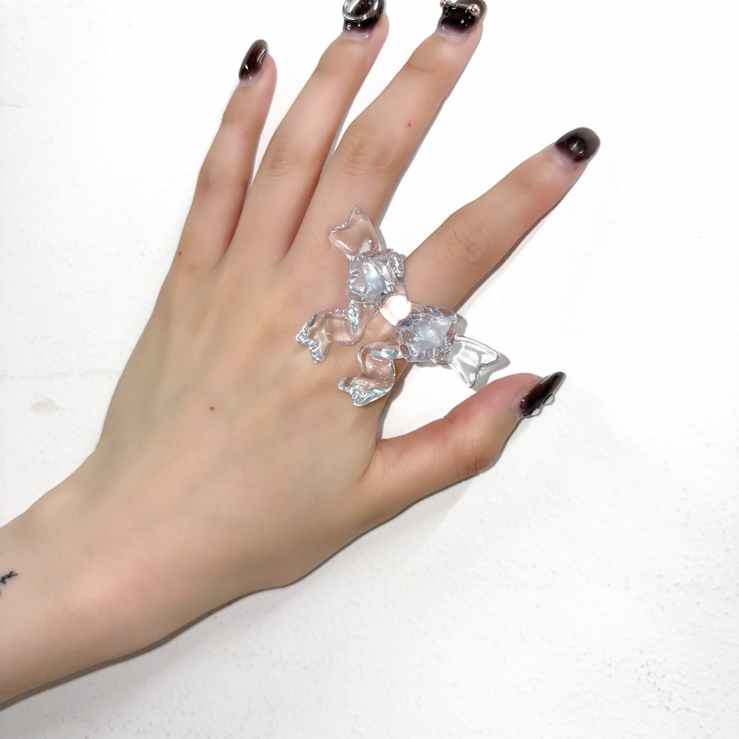 WING RIBBON RING / BLUE / クリアリボンリング