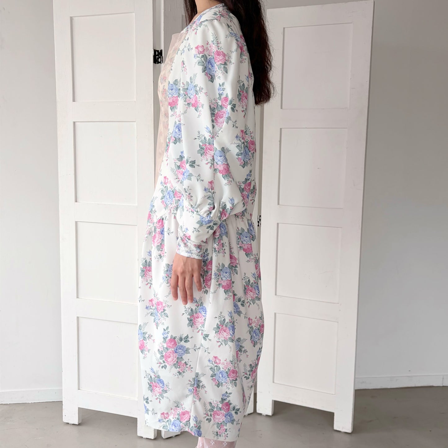 80S FLOWER / WHITE / フラワーパターンドレス