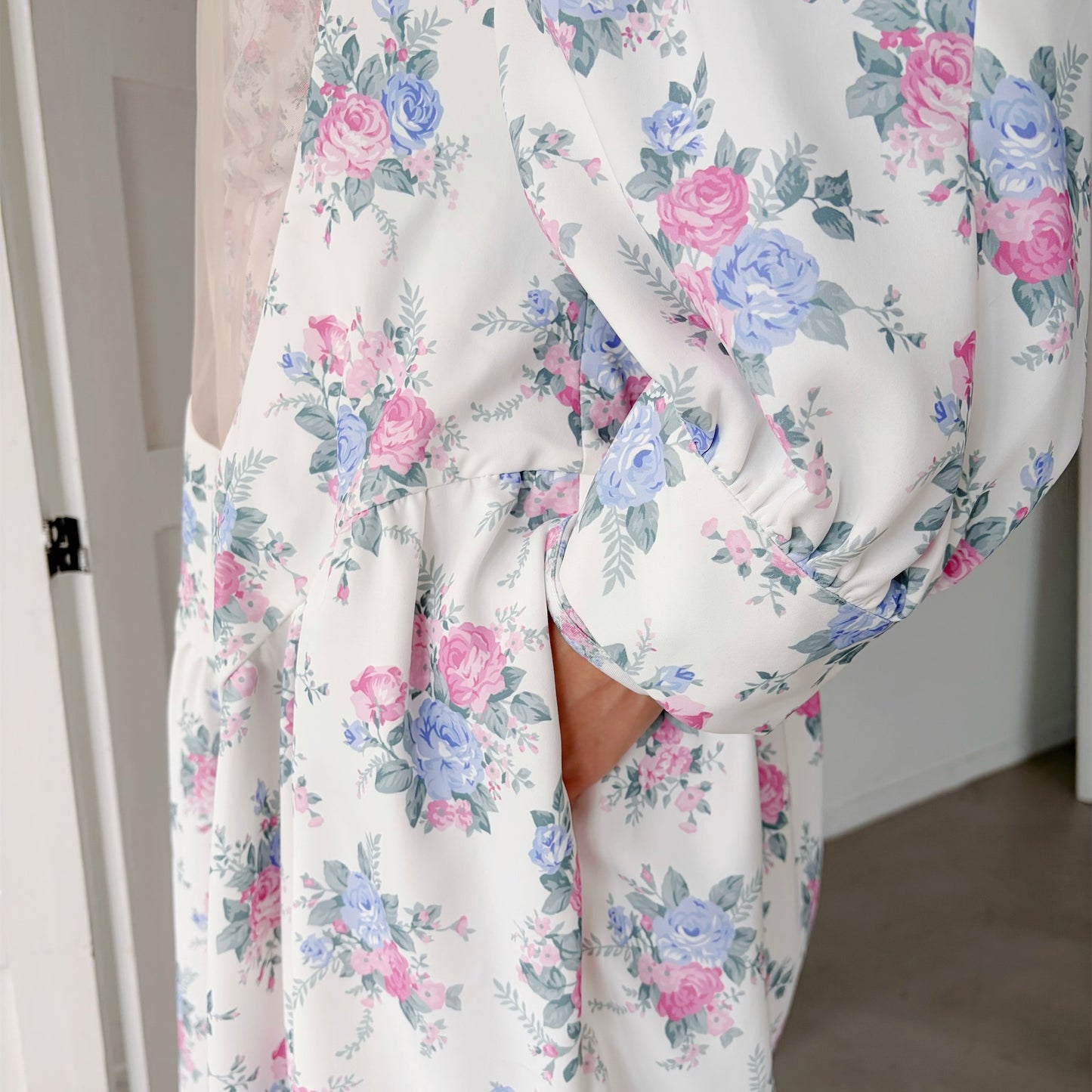 80S FLOWER / WHITE / フラワーパターンドレス