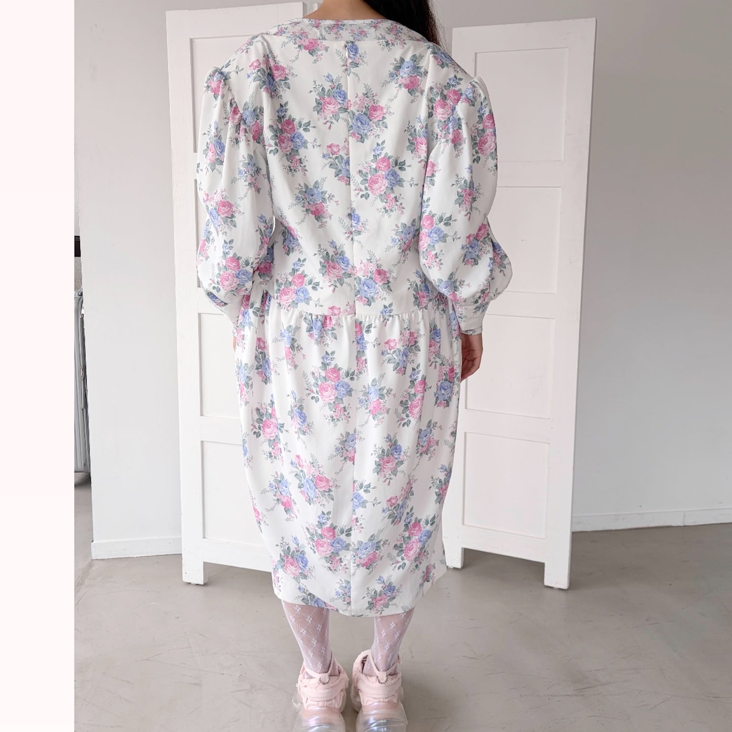 80S FLOWER / WHITE / フラワーパターンドレス