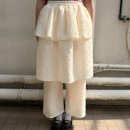 Hid dot skirt pants / FROST ECRU / キャットスカートパンツ
