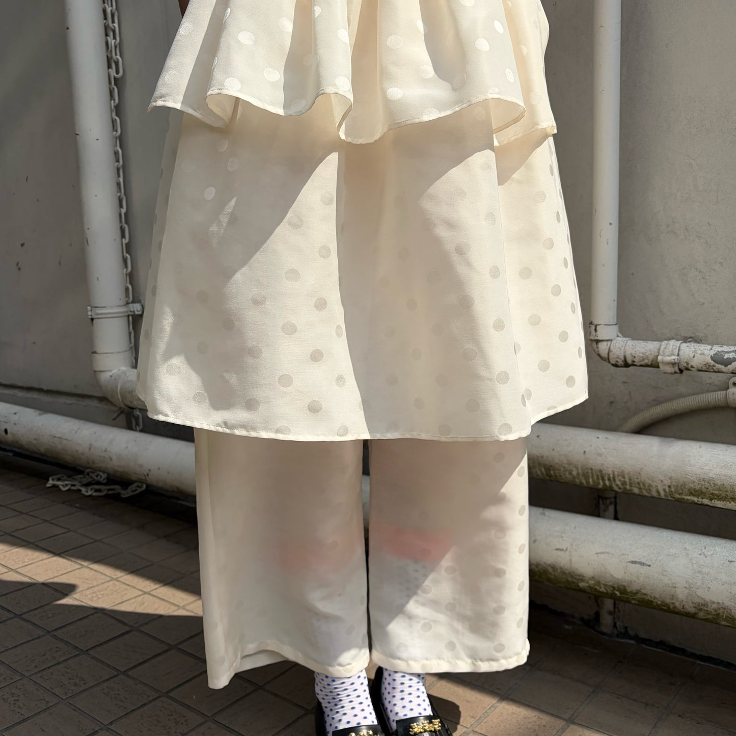 Hid dot skirt pants / FROST ECRU / キャットスカートパンツ