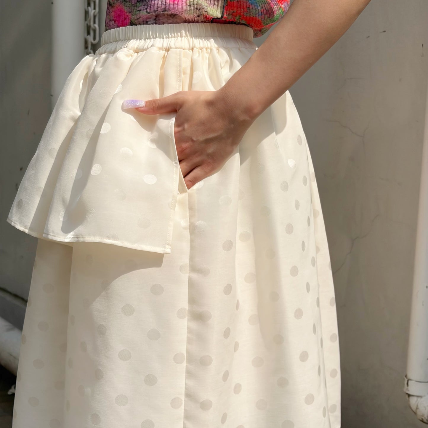 Hid dot skirt pants / FROST ECRU / キャットスカートパンツ