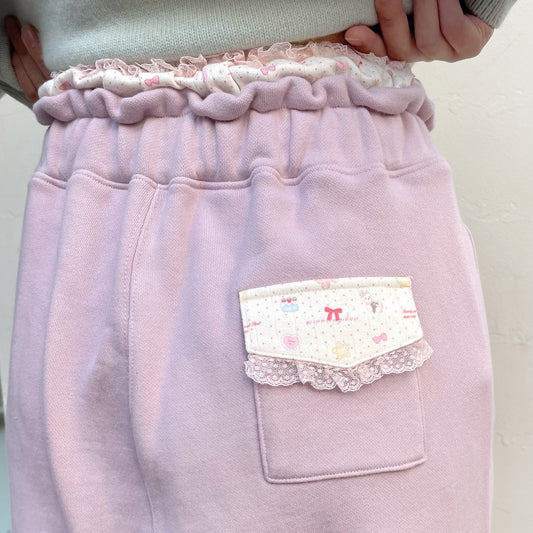 Layered Jogger Pants / Lavender / フリルスウェットパンツ