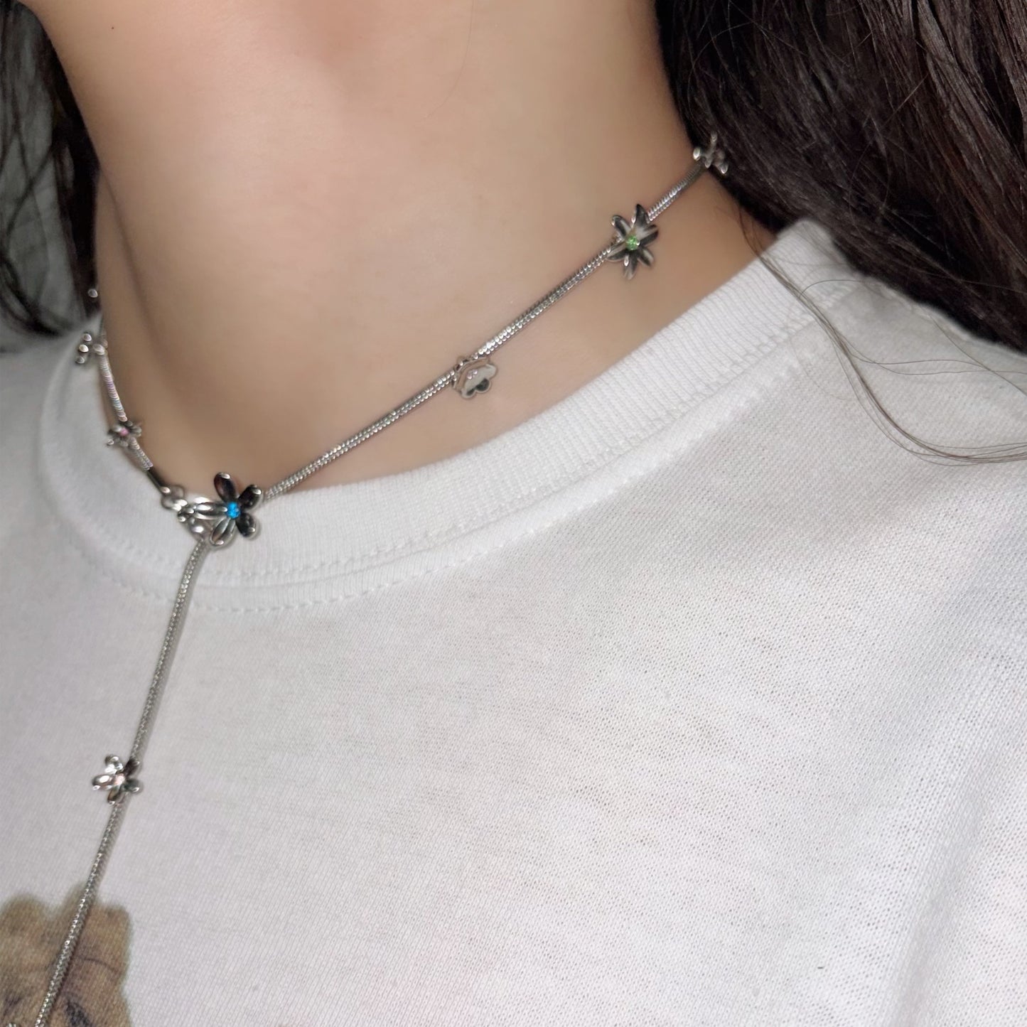 Blossom Bolo / Silver / フラワーネックレス