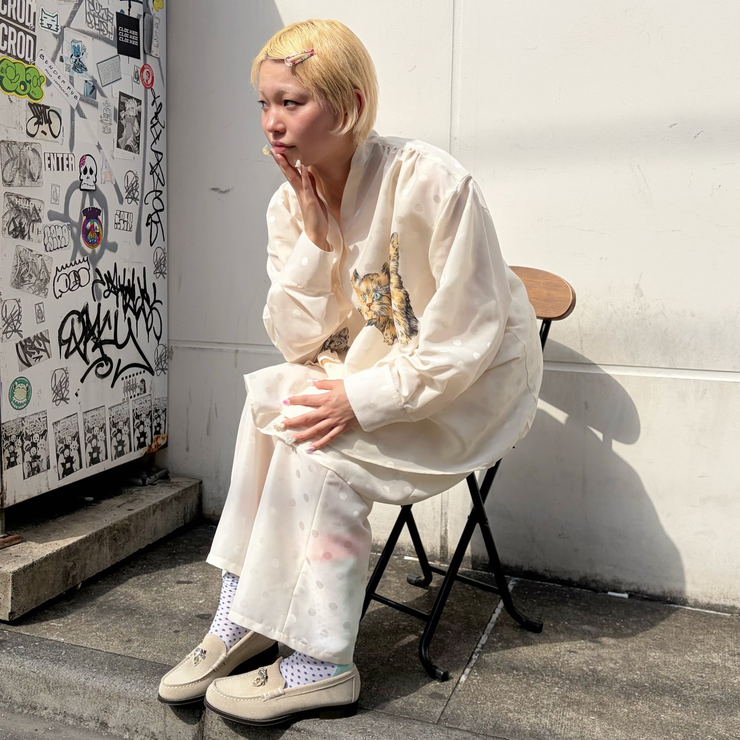 Hid dot skirt pants / FROST ECRU / キャットスカートパンツ