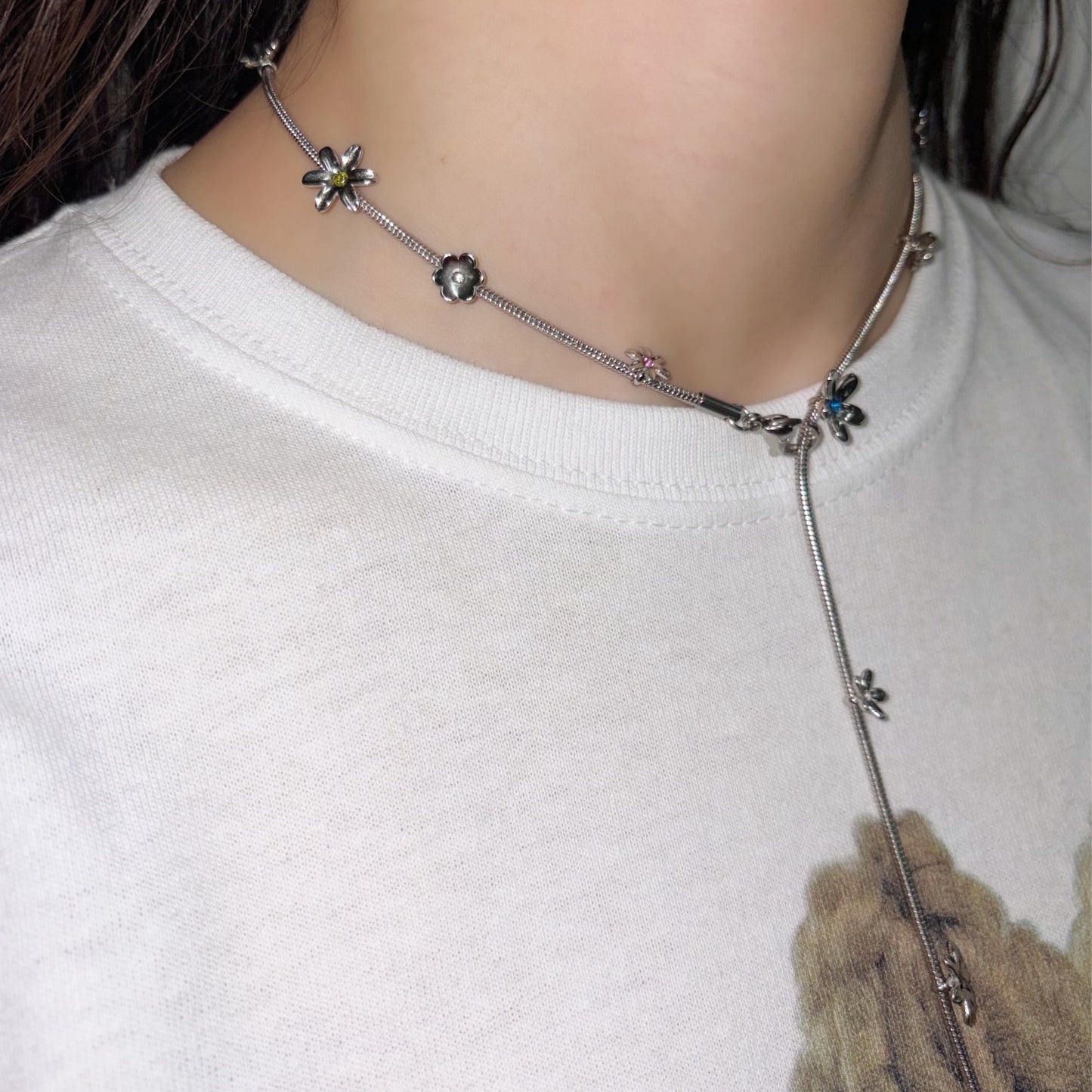Blossom Bolo / Silver / フラワーネックレス
