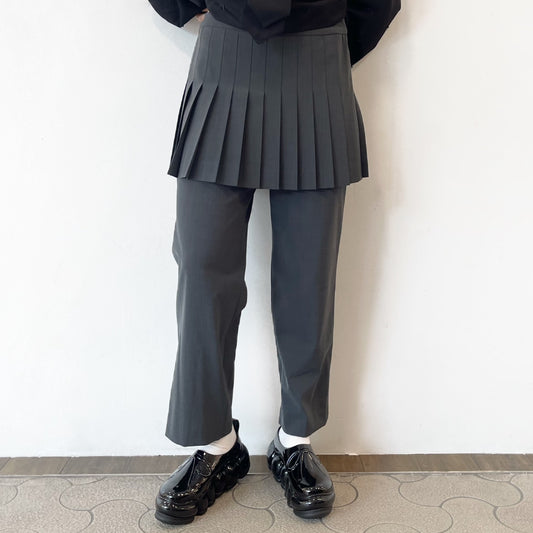 Simone Skirt Pants / Gray / プリーツスカートパンツ