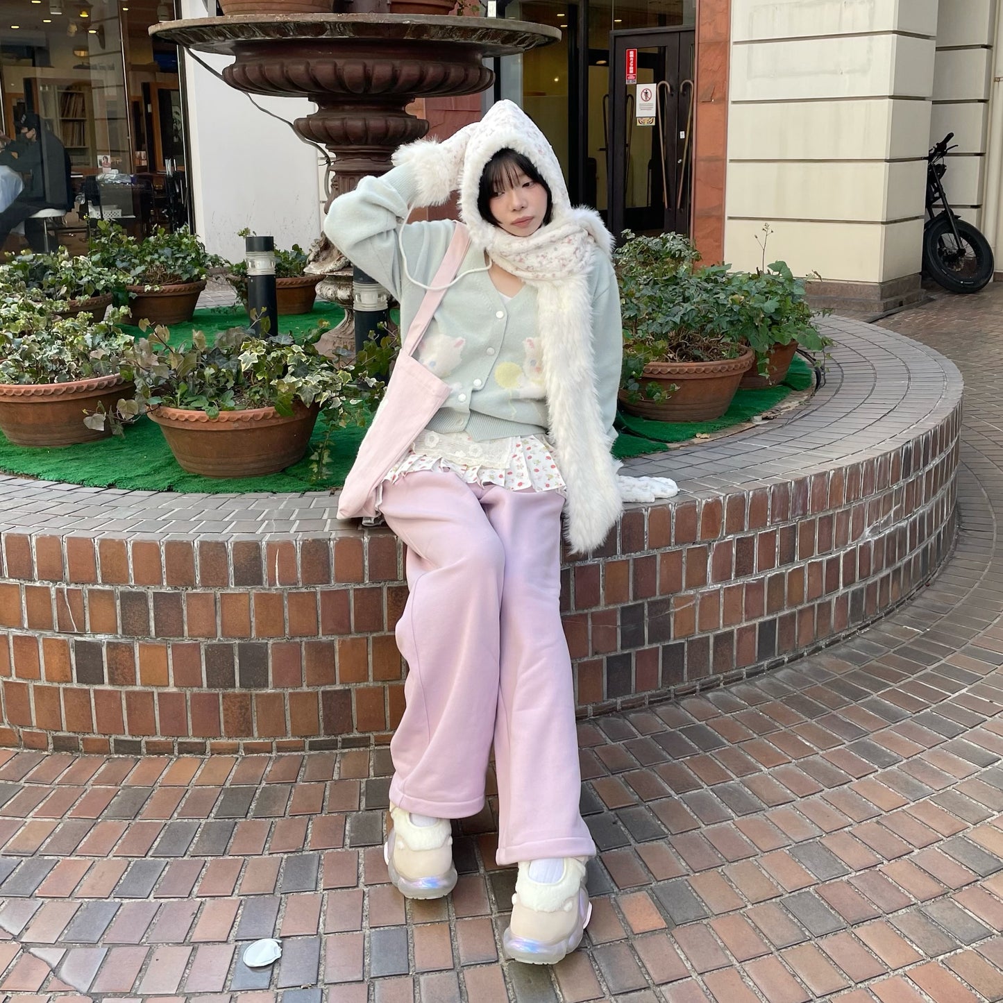 Layered Jogger Pants / Lavender / フリルスウェットパンツ