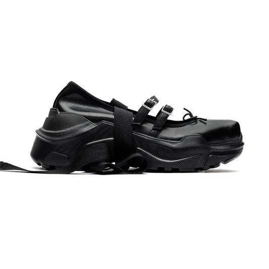 【AKIKOAOKI】Giselle-faux leather / Black x Black / バレエシューズ