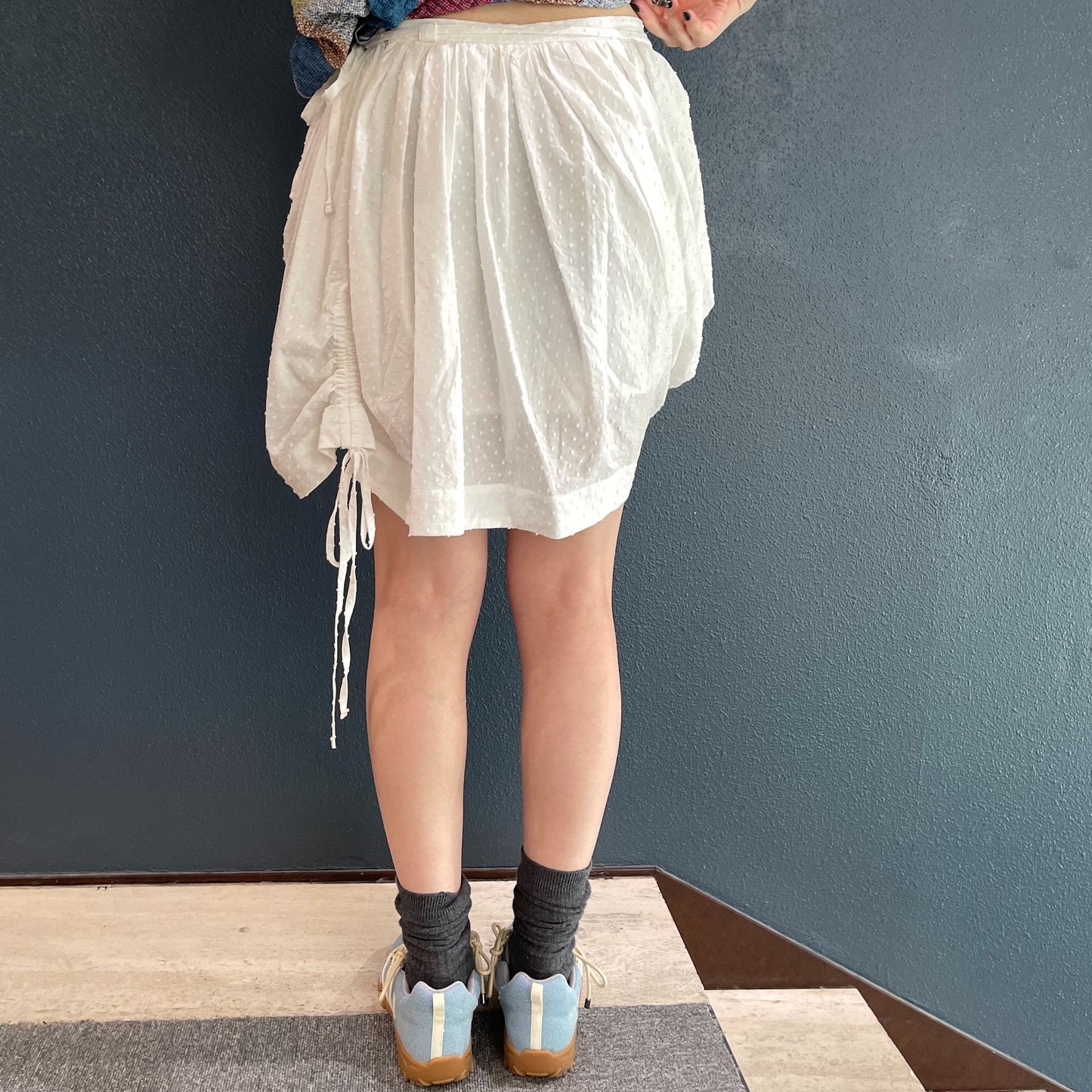◆typeservice◆ Asymmetrical Shirring Skirt Black OSTB17BKF Maje_MFPJU01030-2517_H_1.jpg?