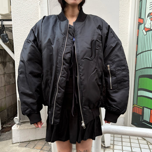 [F.E.E.S] patch bomber padded jacket / black / リバーシブルダウンジャケット