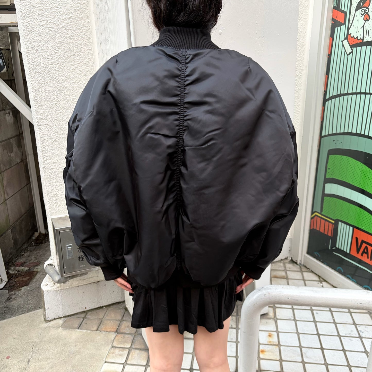 [F.E.E.S] patch bomber padded jacket / black / リバーシブルダウンジャケット