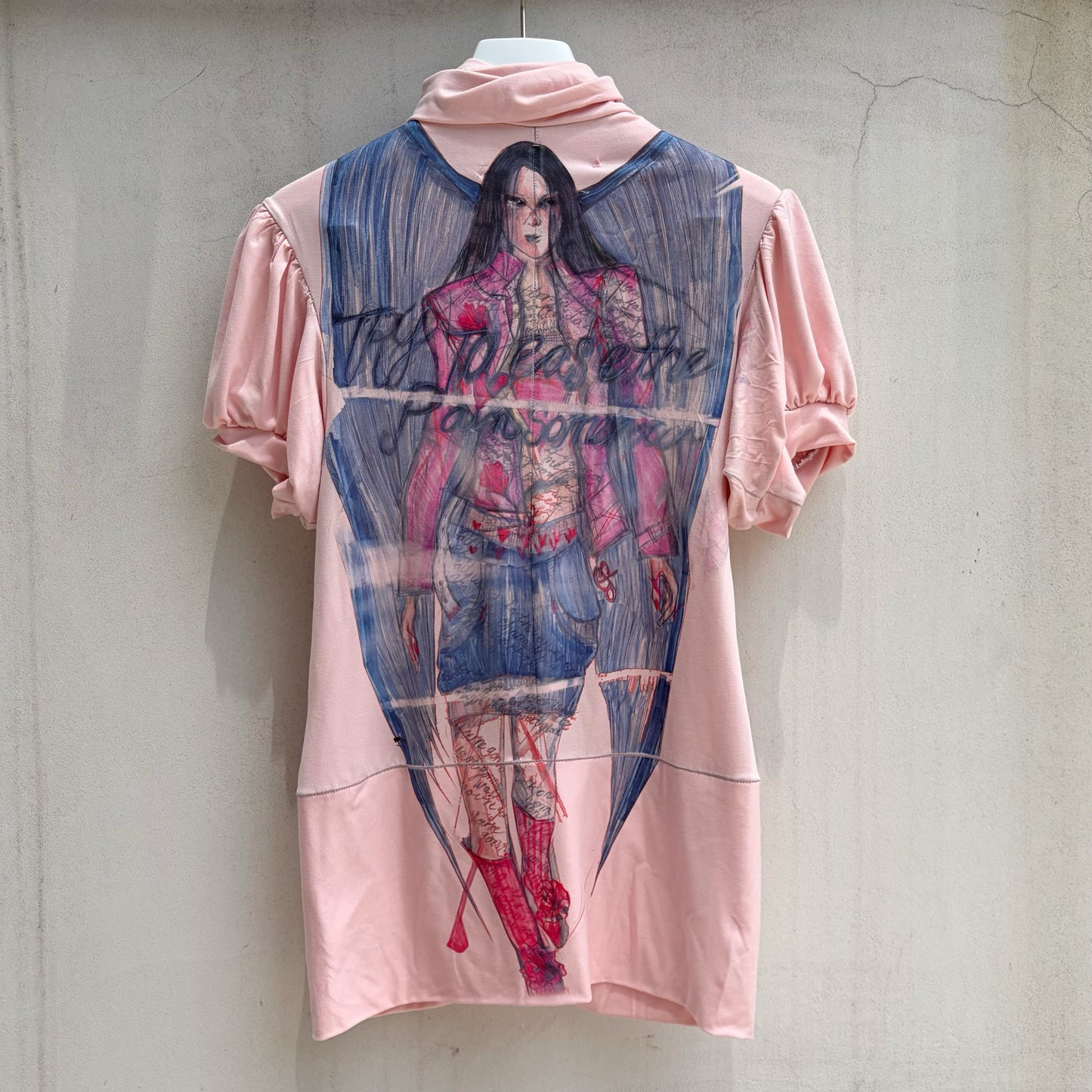 Puff slv turtle neck zip up / pink / パフスリーブタートルネックジップアップ