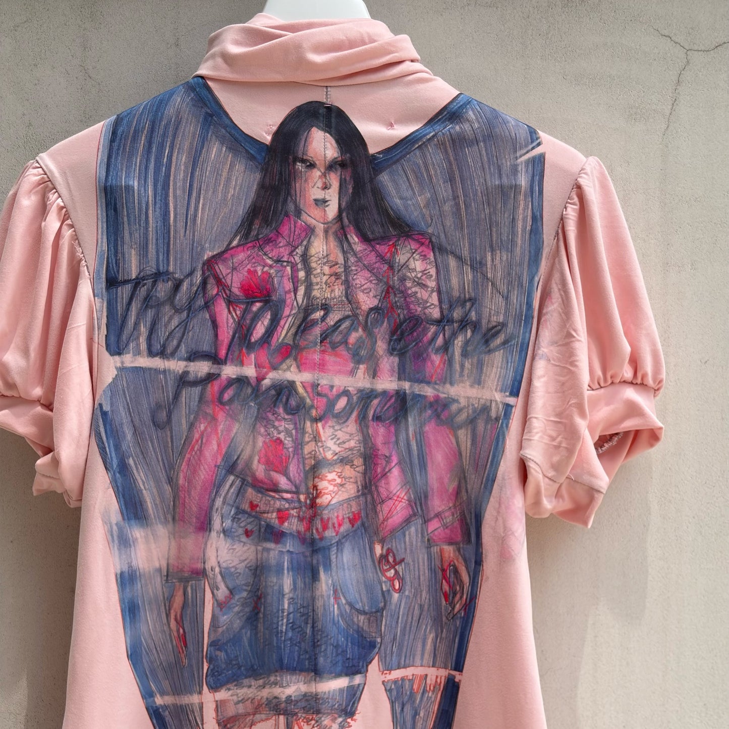 Puff slv turtle neck zip up / pink / パフスリーブタートルネックジップアップ