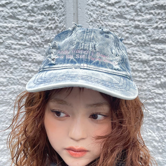 DAMAGED DENIM CAP THEME / BLUE / ダメージデニムキャップ