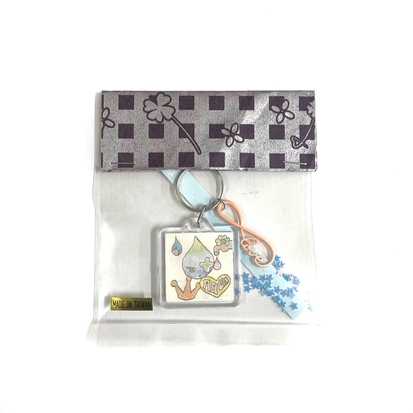 【Xue Tsung-Hsien】original drawing keychain / aqua / キーチェーン