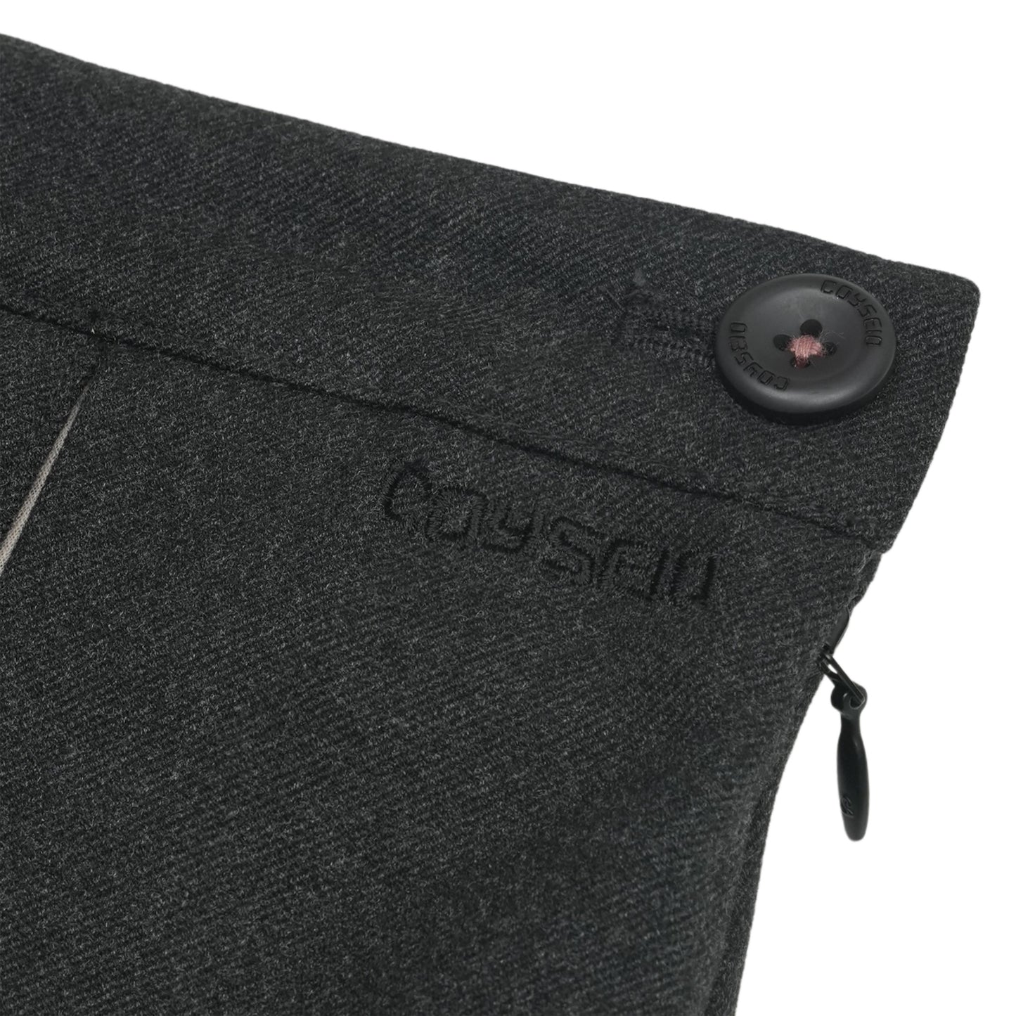 RAW HEM PLEATS SKIRT / CHARCOAL / プリーツスカート